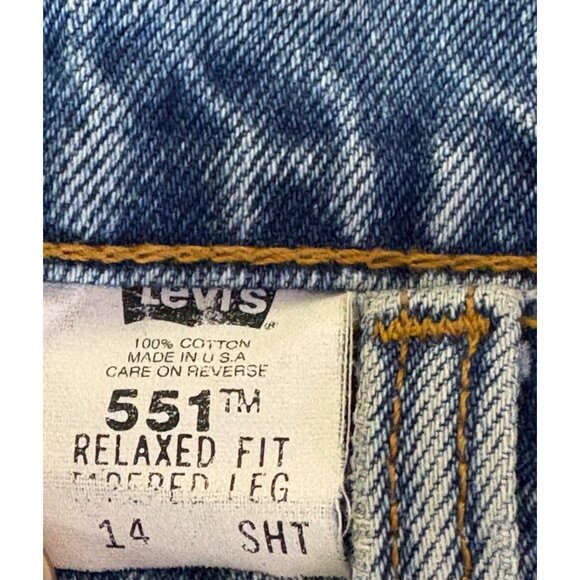 VINTAGE 90'S LEVI'S 551 WOMENS RELAXED FIT TAPERED LEG 14 SHORT COTTON USA Y2K - Picture 8 of 12